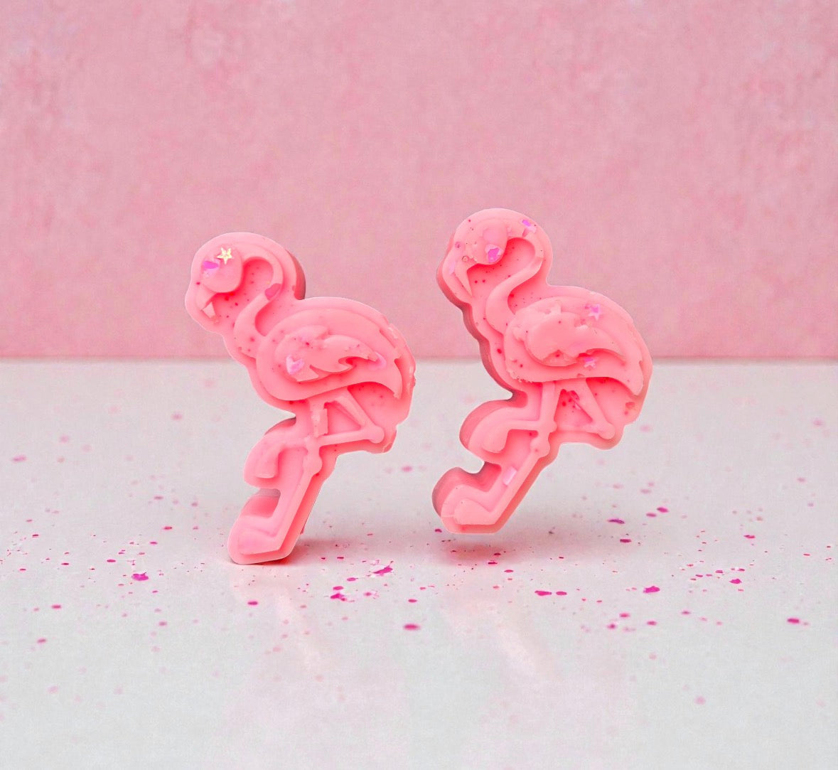 Flamingo pink sugar shape