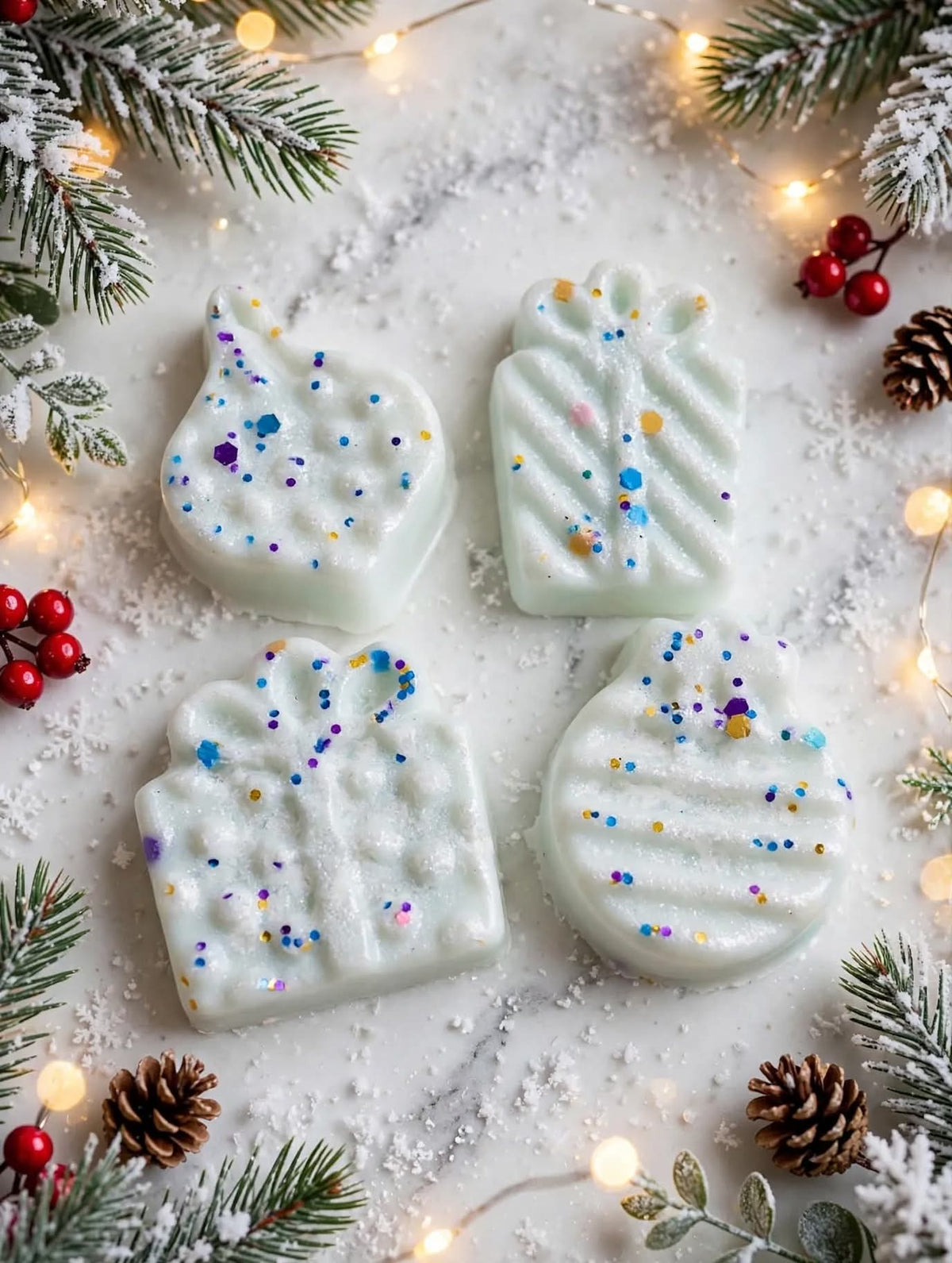 Frosted wishes Christmas shapes
