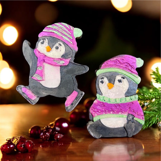Marshmallow and snowflake cookie penguin